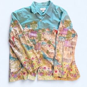 Pastel Cityscape Button-up